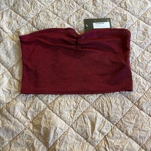 Pretty little thing bandeau top in a  wine red